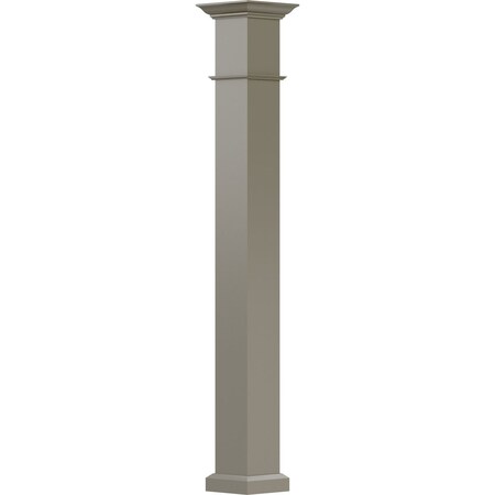 Ekena Millwork 6" x 8' Endura-Aluminum Wellington Style Column, Square Shaft (Load-Bearing 12,000 lbs) Non-Tapered EA0608ENPSFWEWE